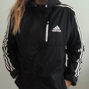 adidas black raincoat Size M